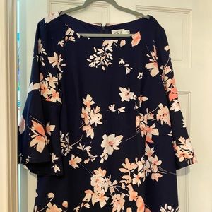 Eliza J Plus Size Bell Sleeve Floral Dress
